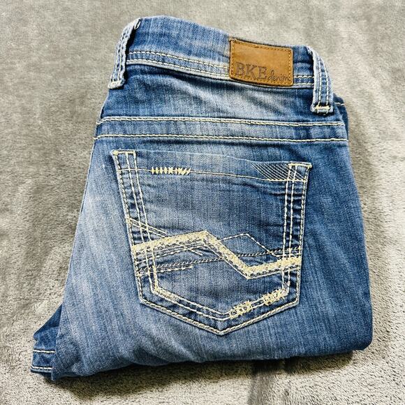BKE Payton Jeans Womens 27 Blue Boot-Cut Mid Rise Denim‎ Cowboy Southwestern - Picture 1 of 13